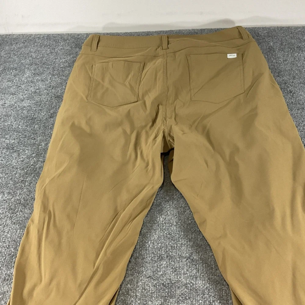 Orvis Fleece Lined Pants Mens 38x30 Tan Performance Hiking Outdoor Winter New